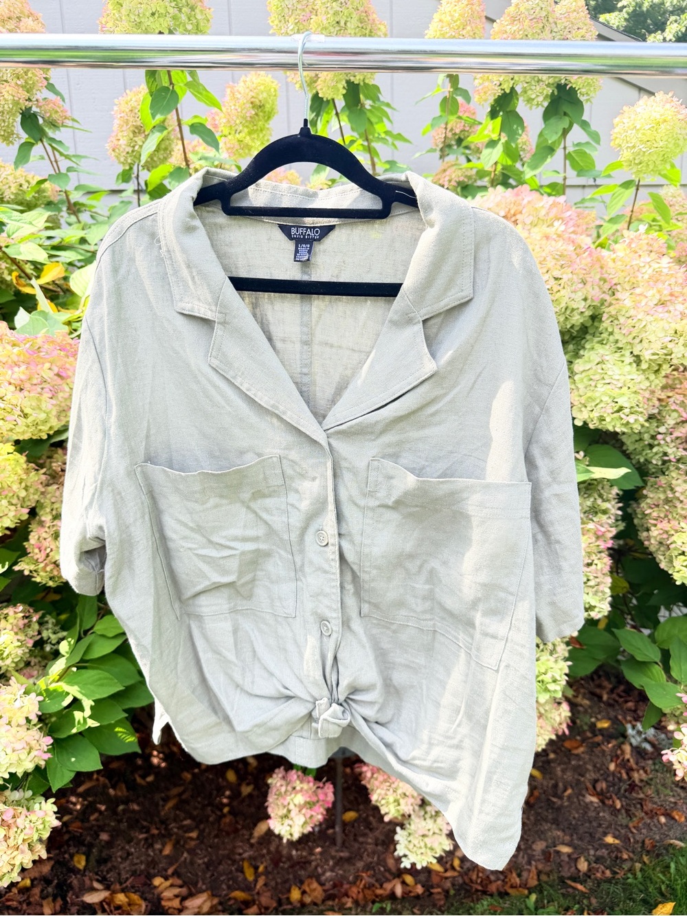Buffalo David Bitton Sage Green Button-Front Women's Shirt